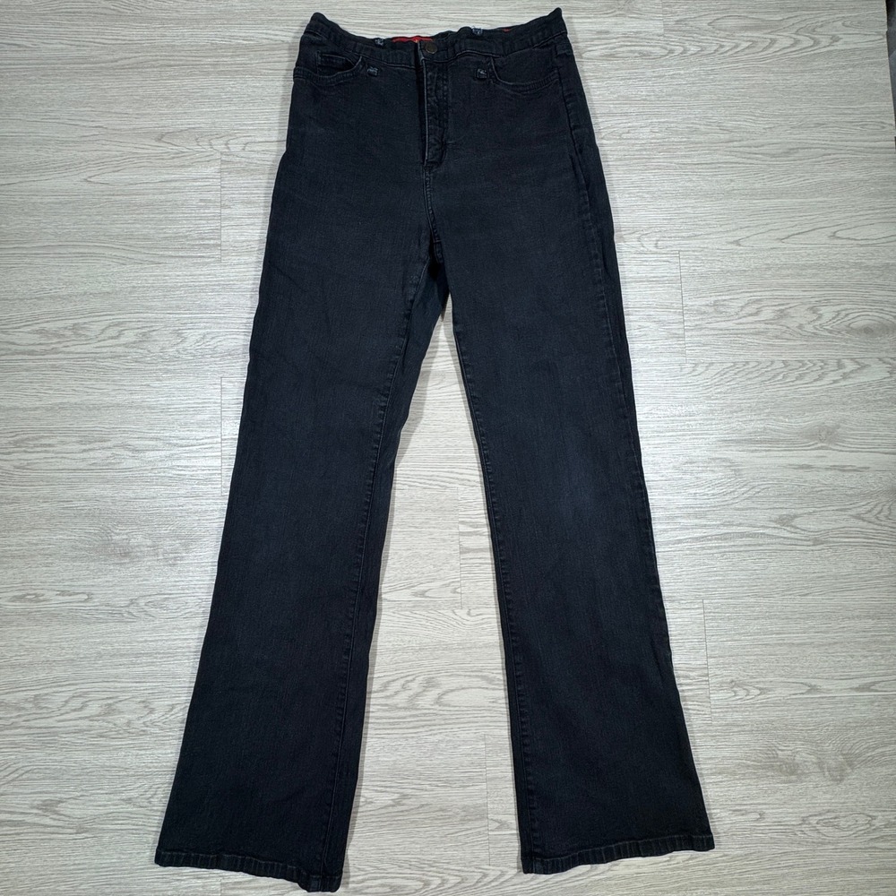NYDJ Women's Tummy Tuck Jeans Bootcut Black Size‎ 10 High Rise Stretch Denim